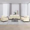 Image de vidaXL Ensemble de canapÃ©s 3 pcs avec coussins CrÃ¨me Similicuir