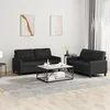 Image de vidaXL Ensemble de canapÃ©s 2 pcs avec coussins Noir Similicuir