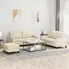 Image de vidaXL Ensemble de canapÃ©s 3 pcs avec coussins CrÃ¨me Similicuir