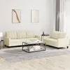 Image de vidaXL Ensemble de canapÃ©s 2 pcs avec coussins CrÃ¨me Similicuir