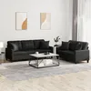 Image de vidaXL Ensemble de canapÃ©s 2 pcs avec coussins noir similicuir