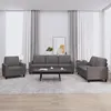Image de vidaXL Ensemble de canapÃ©s 3 pcs avec coussins Gris Similicuir