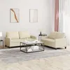 Image de vidaXL Ensemble de canapÃ©s 2 pcs avec coussins CrÃ¨me Similicuir