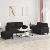 Image de vidaXL Ensemble de canapÃ©s 3 pcs avec coussins Noir Similicuir