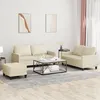 Image de vidaXL Ensemble de canapÃ©s 3 pcs avec coussins CrÃ¨me Similicuir