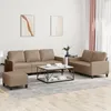 Image de Vidaxl Ensemble De CanapÃ©s 3 Pcs Avec Coussins Cappuccino Similicuir