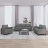 Image de vidaXL Ensemble de canapÃ©s 3 pcs avec coussins Gris foncÃ© Tissu