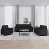 Image de vidaXL Ensemble de canapÃ©s 3 pcs avec coussins Noir Tissu