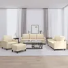Image de vidaXL Ensemble de canapÃ©s 4 pcs avec coussins CrÃ¨me Tissu