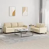 Image de vidaXL Ensemble de canapÃ©s 2 pcs avec coussins CrÃ¨me Tissu
