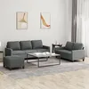 Image de vidaXL Ensemble de canapÃ©s 3 pcs avec coussins Gris foncÃ© Tissu