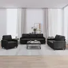 Image de vidaXL Ensemble de canapÃ©s 3 pcs avec coussins Noir Velours