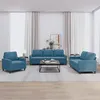 Image de vidaXL Ensemble de canapÃ©s 3 pcs avec coussins Bleu Velours