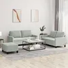 Image de vidaXL Ensemble de canapÃ©s 3 pcs avec coussins Gris clair Velours