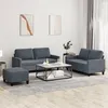 Image de vidaXL Ensemble de canapÃ©s 3 pcs avec coussins Gris foncÃ© Velours