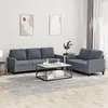 Image de vidaXL Ensemble de canapÃ©s 2 pcs avec coussins Gris foncÃ© Velours
