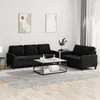 Image de vidaXL Ensemble de canapÃ©s 2 pcs avec coussins Noir Velours