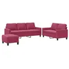 Image de vidaXL Ensemble de canapÃ©s 3 pcs avec coussins Rouge bordeaux Velours