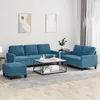 Image de vidaXL Ensemble de canapÃ©s 3 pcs avec coussins Bleu Velours
