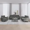 Image de vidaXL Ensemble de canapÃ©s 3 pcs avec coussins Gris foncÃ© Tissu