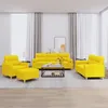 Image de vidaXL Ensemble de canapÃ©s 4 pcs avec coussins jaune clair tissu