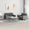 Image de vidaXL Ensemble de canapÃ©s 2 pcs coussins gris foncÃ© tissu