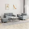 Image de vidaXL Ensemble de canapÃ©s 3 pcs coussins gris clair tissu