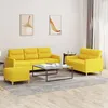 Image de vidaXL Ensemble de canapÃ©s 3 pcs avec coussins Jaune clair Tissu