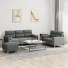 Image de vidaXL Ensemble de canapÃ©s 3 pcs coussins gris foncÃ© tissu