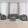 Image de vidaXL Ensemble de canapÃ©s 3 pcs coussins gris foncÃ© tissu