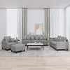 Image de Ensemble canapÃ© 4 piÃ¨ces avec coussins, oreillers et pouf Lot tissu gris Confort et design