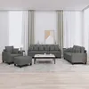 Image de vidaXL Ensemble de canapÃ©s 4 pcs coussins gris foncÃ© tissu