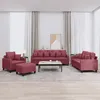 Image de vidaXL Ensemble de canapÃ©s 4 pcs avec coussins rouge bordeaux tissu