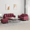 Image de vidaXL Ensemble de canapÃ©s 3 pcs avec coussins Rouge bordeaux Tissu