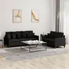 Image de vidaXL Ensemble de canapÃ©s 2 pcs avec coussins Noir Tissu