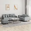 Image de vidaXL Ensemble de canapÃ©s 3 pcs avec coussins Gris clair Tissu