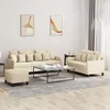 Image de vidaXL Ensemble de canapÃ©s 3 pcs avec coussins CrÃ¨me Tissu