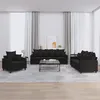 Image de vidaXL Ensemble de canapÃ©s 3 pcs avec coussins Noir Velours