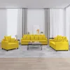 Image de vidaXL Ensemble de canapÃ©s 3 pcs avec coussins Jaune Velours
