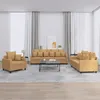 Image de vidaXL Ensemble de canapÃ©s 3 pcs avec coussins Marron Velours