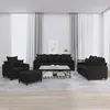 Image de vidaXL Ensemble de canapÃ©s 4 pcs avec coussins Noir Velours