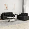 Image de vidaXL Ensemble de canapÃ©s 2 pcs avec coussins Noir Velours