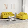 Image de vidaXL Ensemble de canapÃ©s 2 pcs avec coussins Jaune Velours