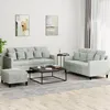 Image de vidaXL Ensemble de canapÃ©s 3 pcs avec coussins Gris clair Velours