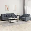 Image de vidaXL Ensemble de canapÃ©s 2 pcs avec coussins Gris foncÃ© Velours