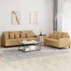 Image de vidaXL Ensemble de canapÃ©s 2 pcs avec coussins Marron Velours