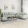 Image de vidaXL Ensemble de canapÃ©s 3 pcs avec coussins Gris clair Velours