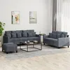 Image de vidaXL Ensemble de canapÃ©s 3 pcs avec coussins Gris foncÃ© Velours