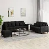 Image de vidaXL Ensemble de canapÃ©s 3 pcs avec coussins Noir Velours