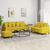 Image de vidaXL Ensemble de canapÃ©s 3 pcs avec coussins Jaune Velours